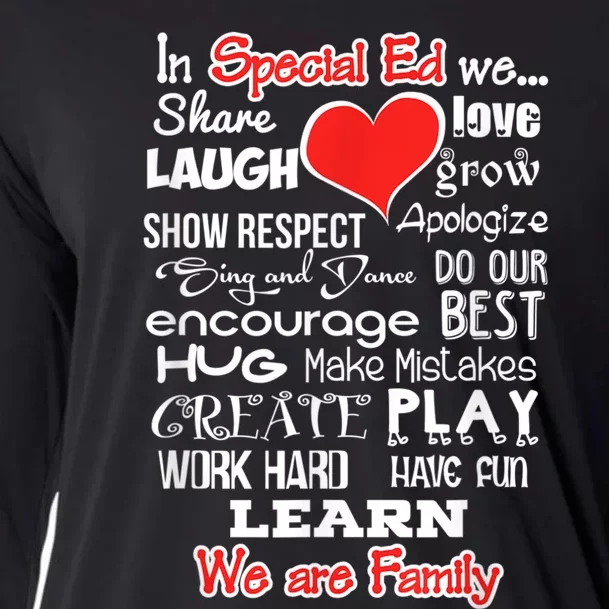 Special Education We Are Family School Teacher Gift Cooling Performance Long Sleeve Crew