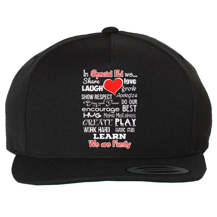 Special Education We Are Family School Teacher Gift Wool Snapback Cap