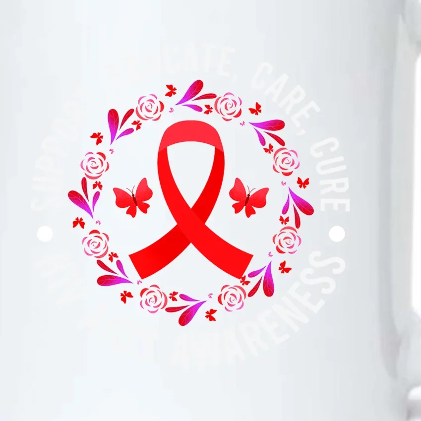 Support Educate World Aids Day Hiv/aids Awareness Red Ribbon Gift Black Color Changing Mug