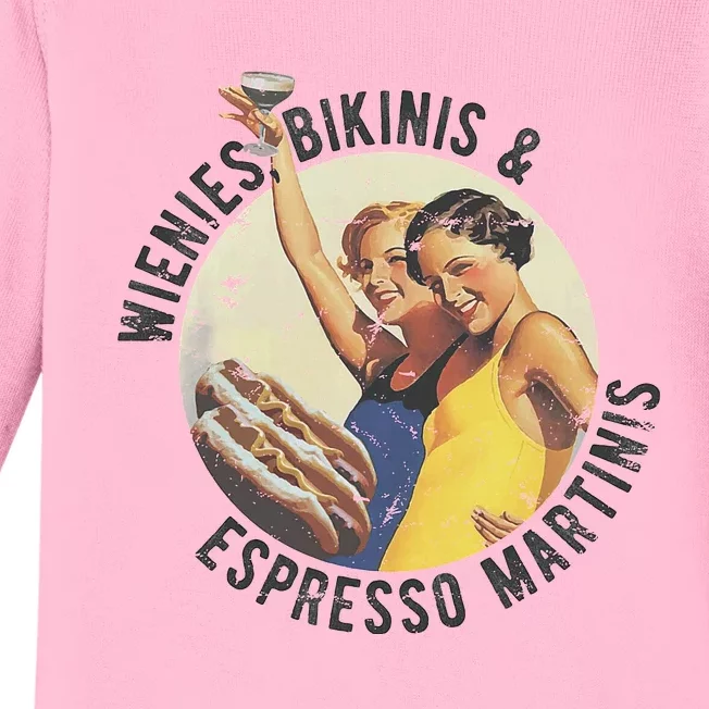 Summer Essentials Wienies Bikinis Espresso Martinis Baby Long Sleeve Bodysuit