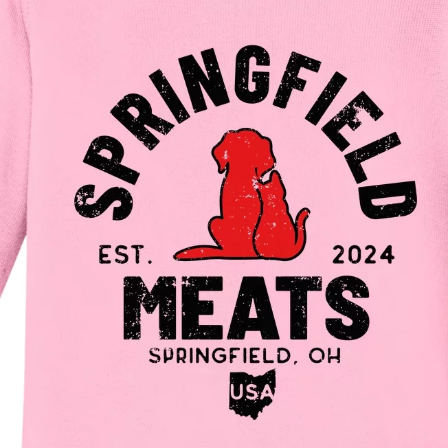 Springfield Eat What TheyRe Eating Dogs Cats Pets Trump Baby Long Sleeve Bodysuit