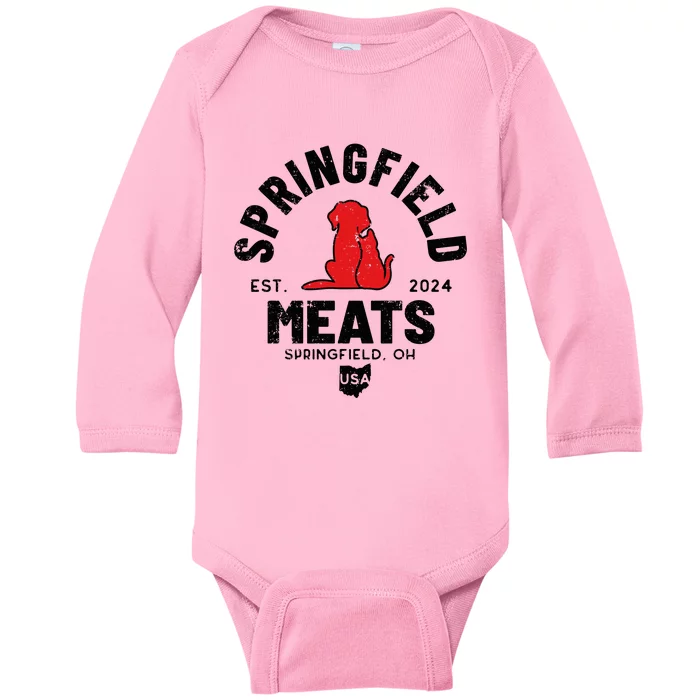 Springfield Eat What TheyRe Eating Dogs Cats Pets Trump Baby Long Sleeve Bodysuit