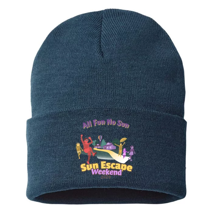 Sun Escape Weekend 2024 Front & Back Sustainable Knit Beanie