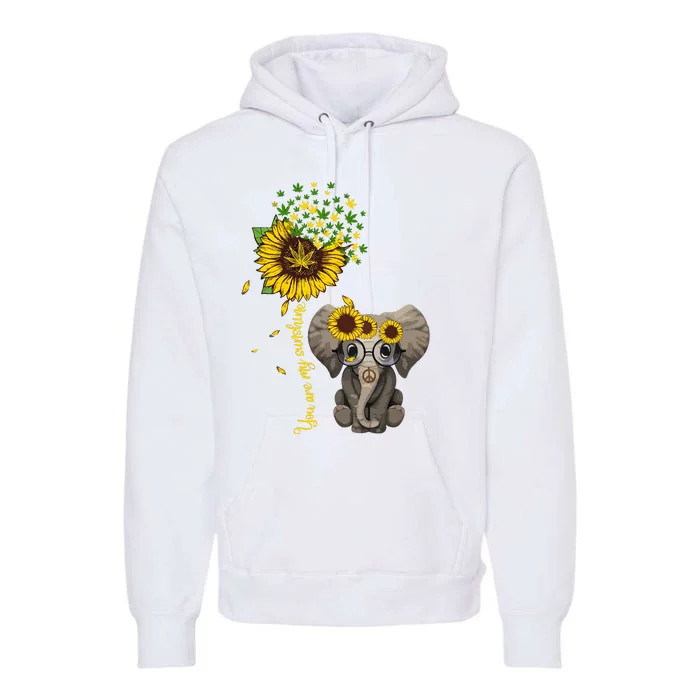 Sunflower Elephant Weed Leaf Canabis 420 Marijuana Premium Hoodie