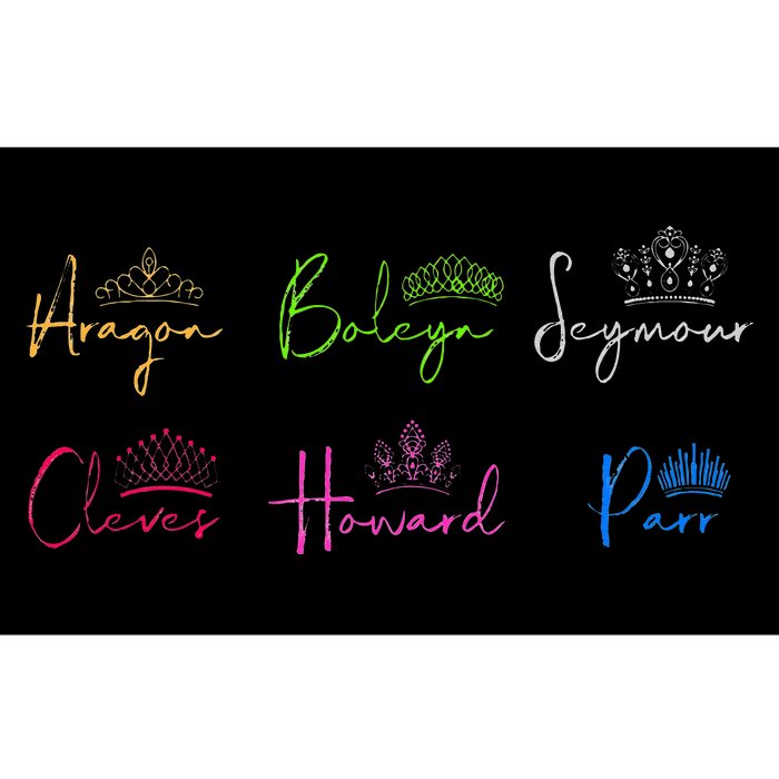 Six Ex Wives of Henry VIII Signatures & Crowns Bumper Sticker