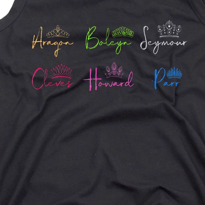 Six Ex Wives of Henry VIII Signatures & Crowns Tank Top