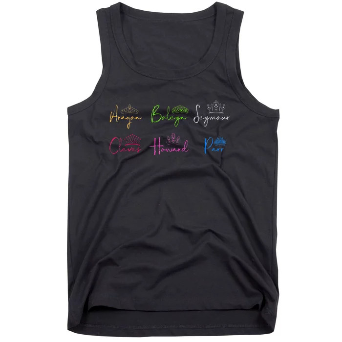 Six Ex Wives of Henry VIII Signatures & Crowns Tank Top