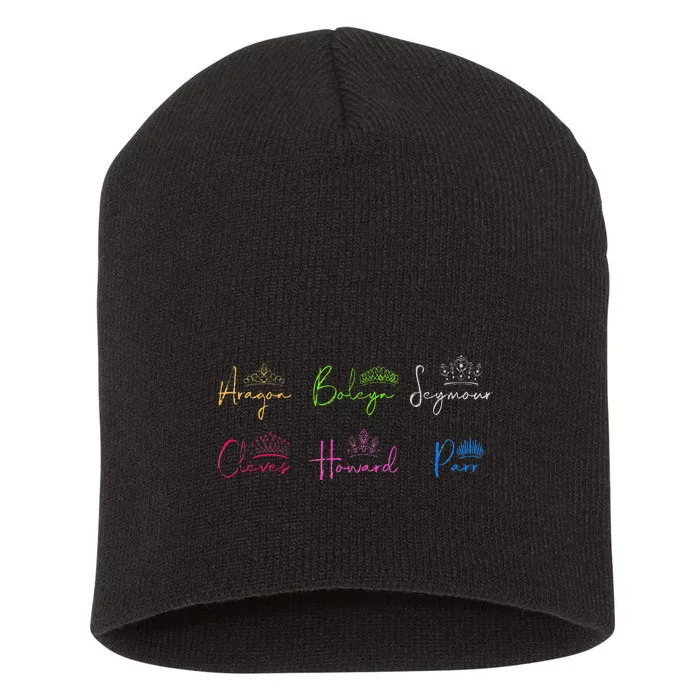 Six Ex Wives of Henry VIII Signatures & Crowns Short Acrylic Beanie