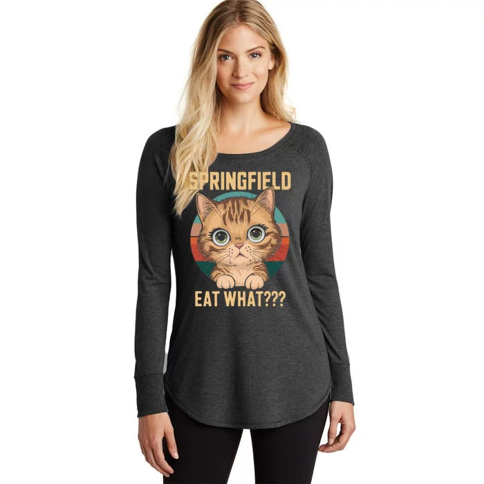 Springfield Eat What TheyRe Eating Dogs Cats Pets Trump Women's Perfect Tri Tunic Long Sleeve Shirt