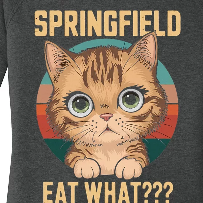 Springfield Eat What TheyRe Eating Dogs Cats Pets Trump Women's Perfect Tri Tunic Long Sleeve Shirt