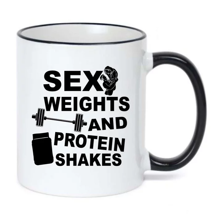 Sex Weights Protein Shakes Black Color Changing Mug