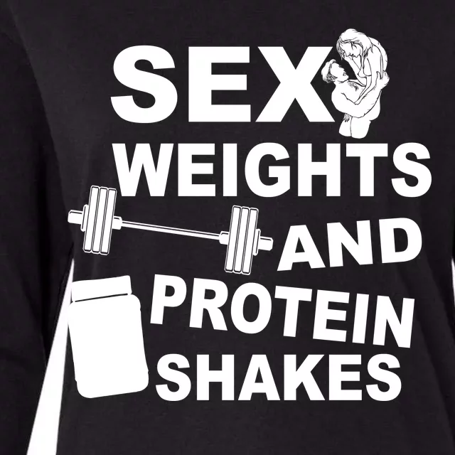 Sex Weights Protein Shakes Womens Cotton Relaxed Long Sleeve T-Shirt