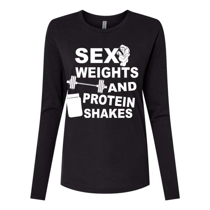 Sex Weights Protein Shakes Womens Cotton Relaxed Long Sleeve T-Shirt