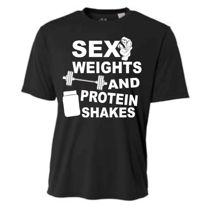 Sex Weights Protein Shakes Cooling Performance Crew T-Shirt