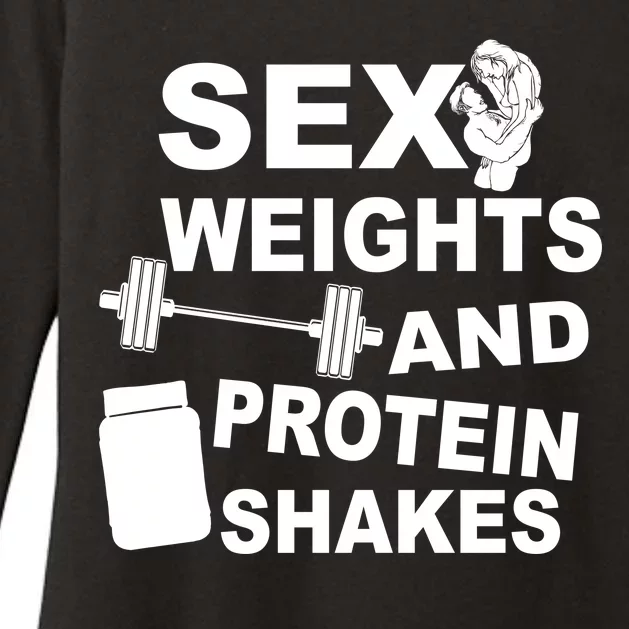 Sex Weights Protein Shakes Womens CVC Long Sleeve Shirt