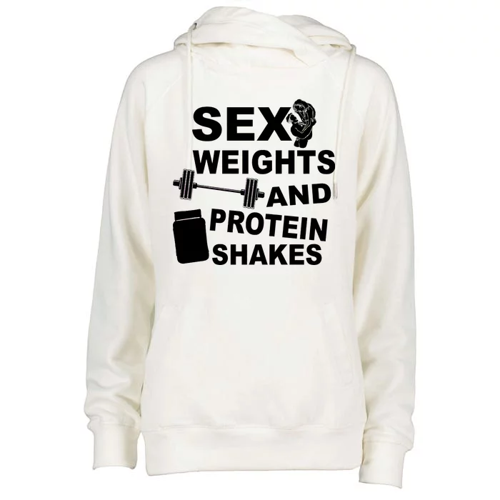 Sex Weights Protein Shakes Womens Funnel Neck Pullover Hood