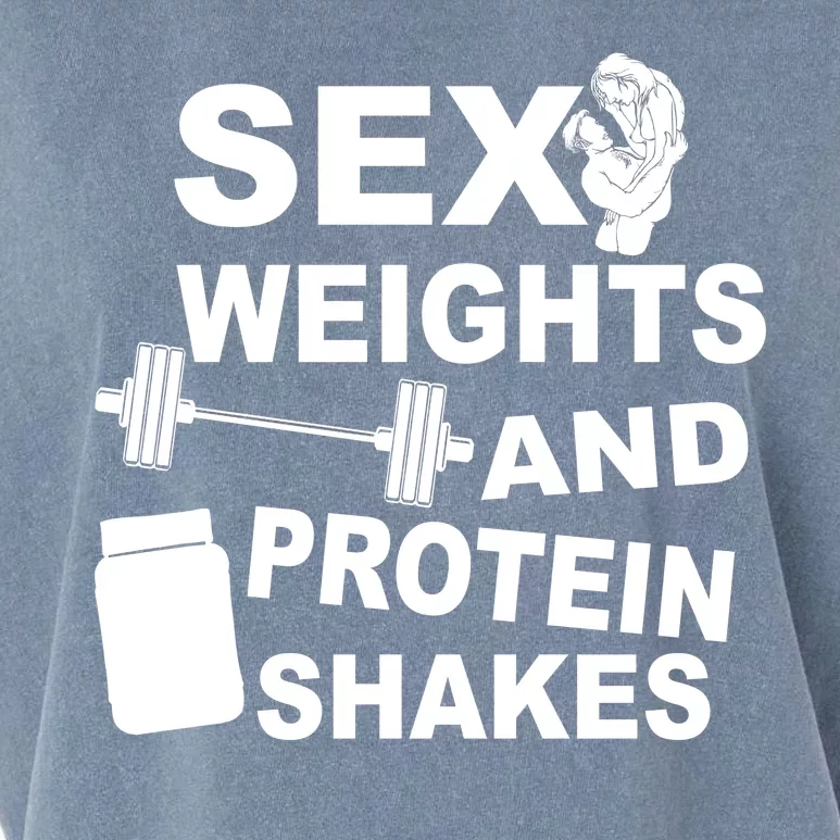 Sex Weights Protein Shakes Garment-Dyed Women's Muscle Tee