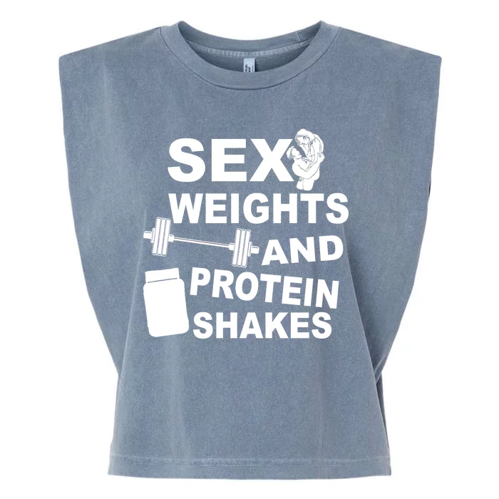 Sex Weights Protein Shakes Garment-Dyed Women's Muscle Tee