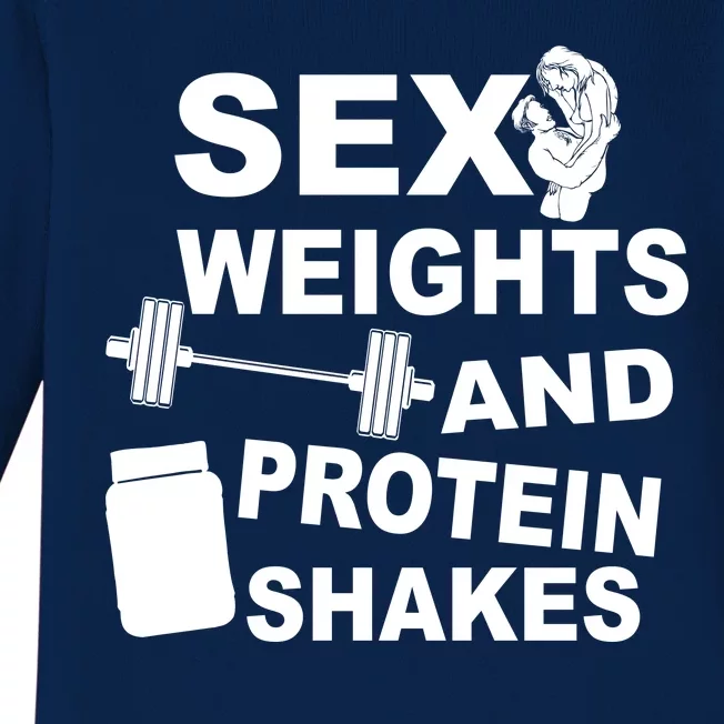 Sex Weights Protein Shakes Baby Long Sleeve Bodysuit