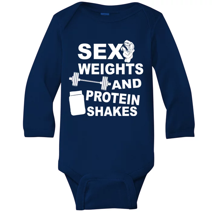 Sex Weights Protein Shakes Baby Long Sleeve Bodysuit