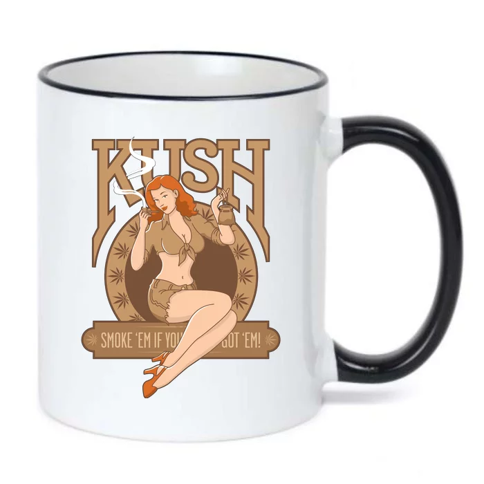 Sexy Lady Kush Smoke Marijuana Black Color Changing Mug