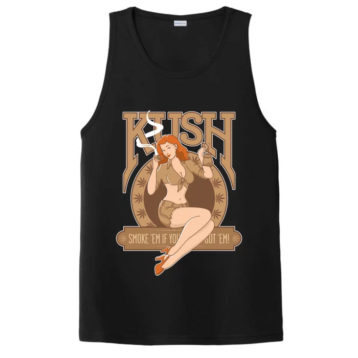 Sexy Lady Kush Smoke Marijuana Performance Tank