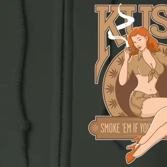 Sexy Lady Kush Smoke Marijuana Full Zip Hoodie