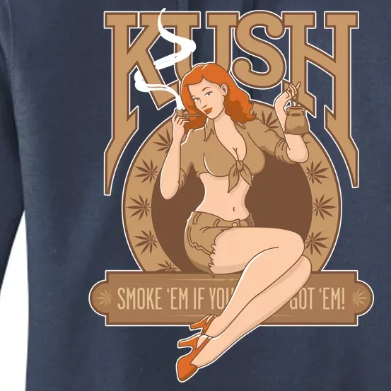 Sexy Lady Kush Smoke Marijuana Women's Pullover Hoodie