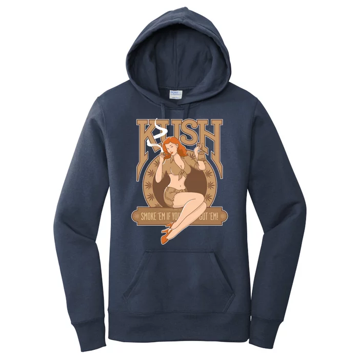 Sexy Lady Kush Smoke Marijuana Women's Pullover Hoodie