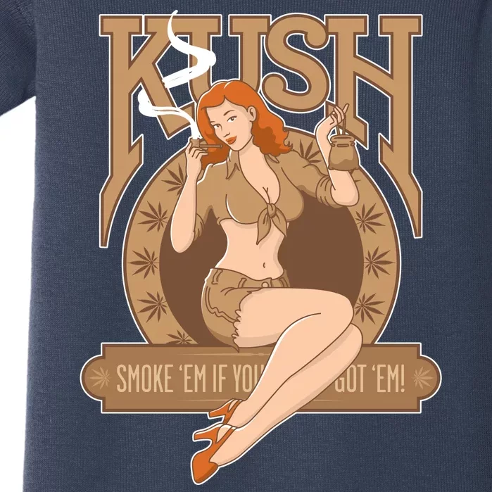 Sexy Lady Kush Smoke Marijuana Baby Bodysuit