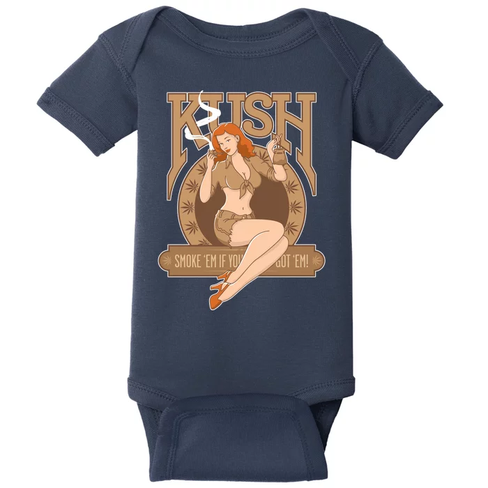 Sexy Lady Kush Smoke Marijuana Baby Bodysuit