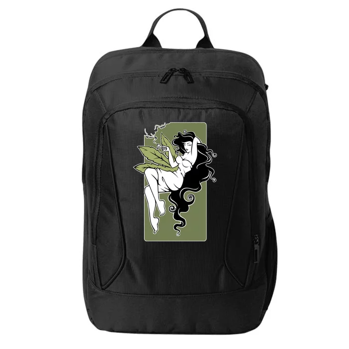 Sexy Lady Smoking Cannabis Dress City Backpack