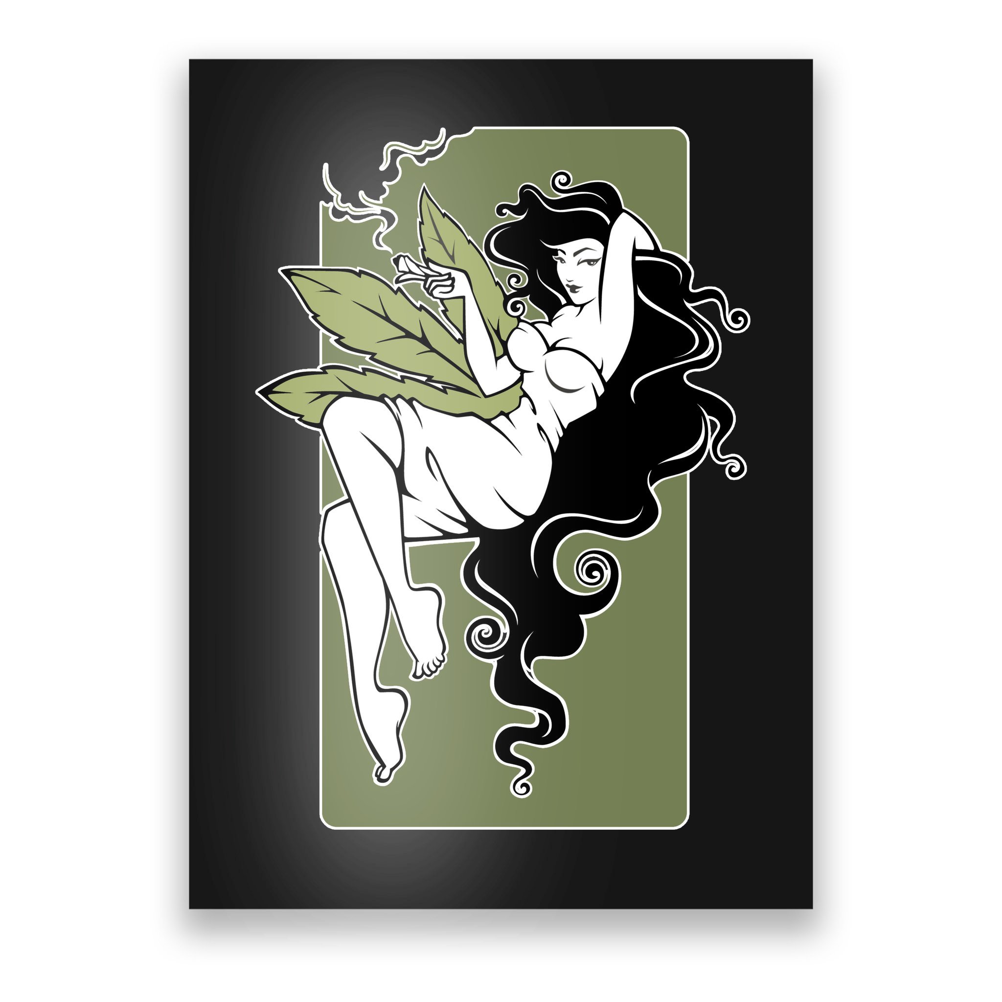 Sexy Lady Smoking Cannabis Dress Poster | TeeShirtPalace