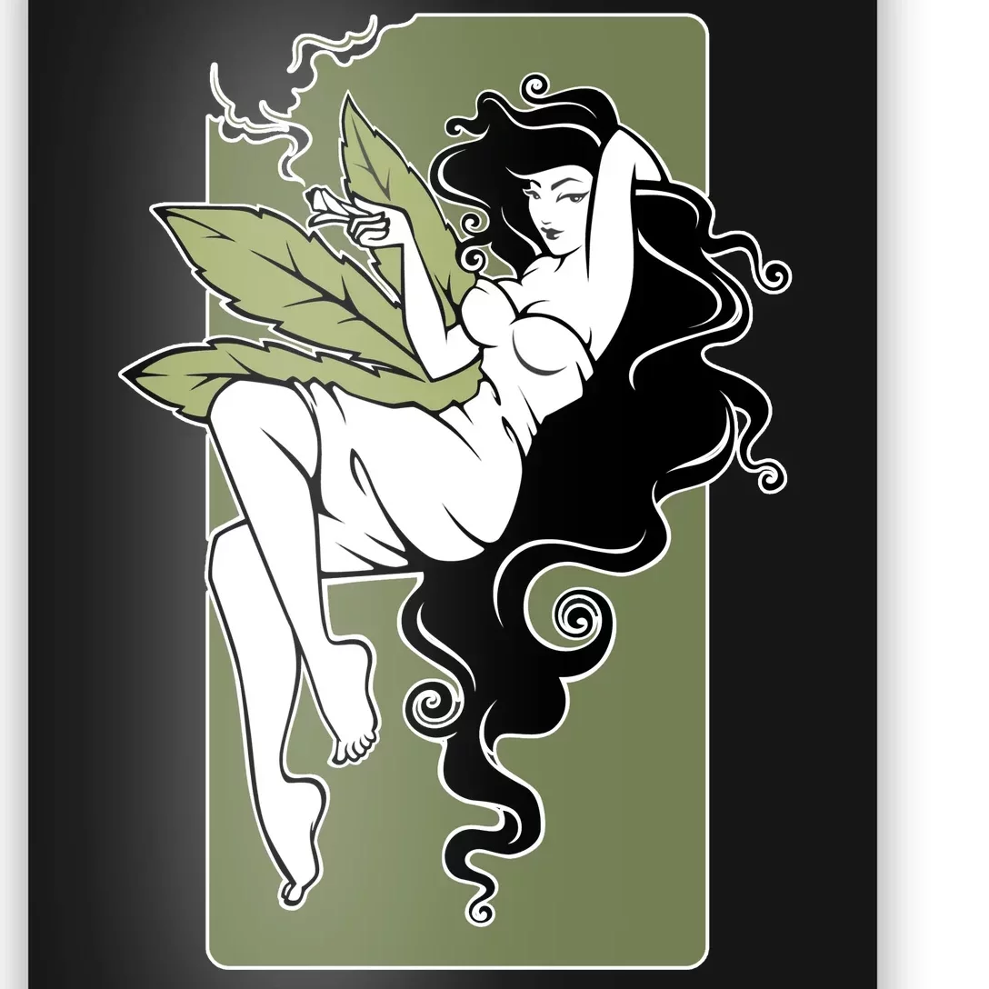 Sexy Lady Smoking Cannabis Dress Poster