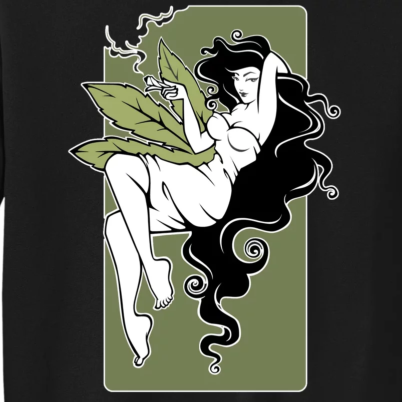 Sexy Lady Smoking Cannabis Dress Tall Sweatshirt