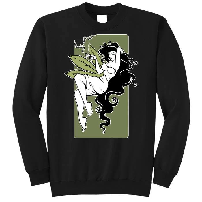 Sexy Lady Smoking Cannabis Dress Tall Sweatshirt