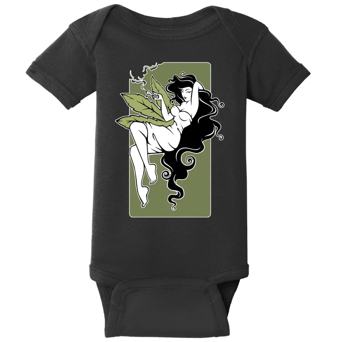 Sexy Lady Smoking Cannabis Dress Baby Bodysuit