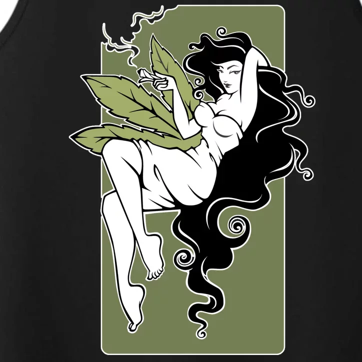 Sexy Lady Smoking Cannabis Dress Performance Tank