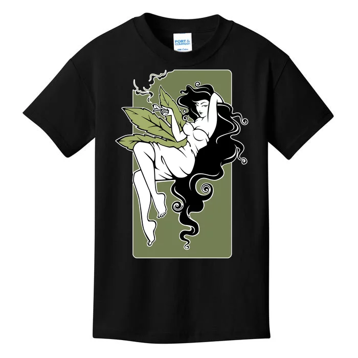 Sexy Lady Smoking Cannabis Dress Kids T-Shirt