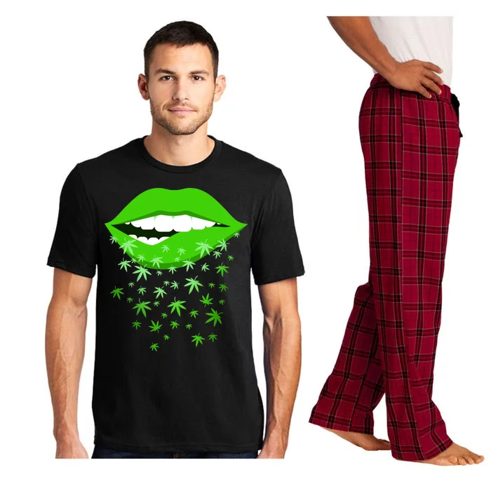 Sexy Lips Cannabis Marijuana Weed Pajama Set