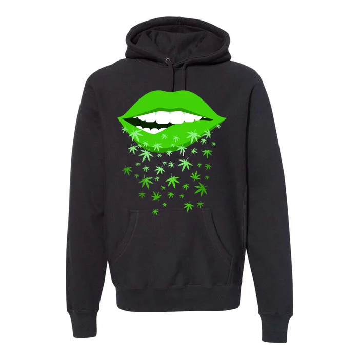 Sexy Lips Cannabis Marijuana Weed Premium Hoodie