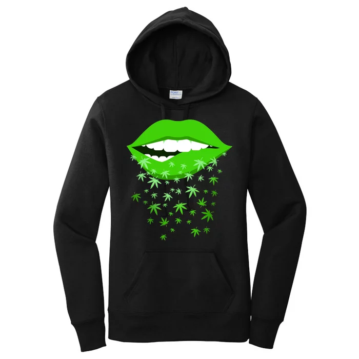 Sexy Lips Cannabis Marijuana Weed Women's Pullover Hoodie