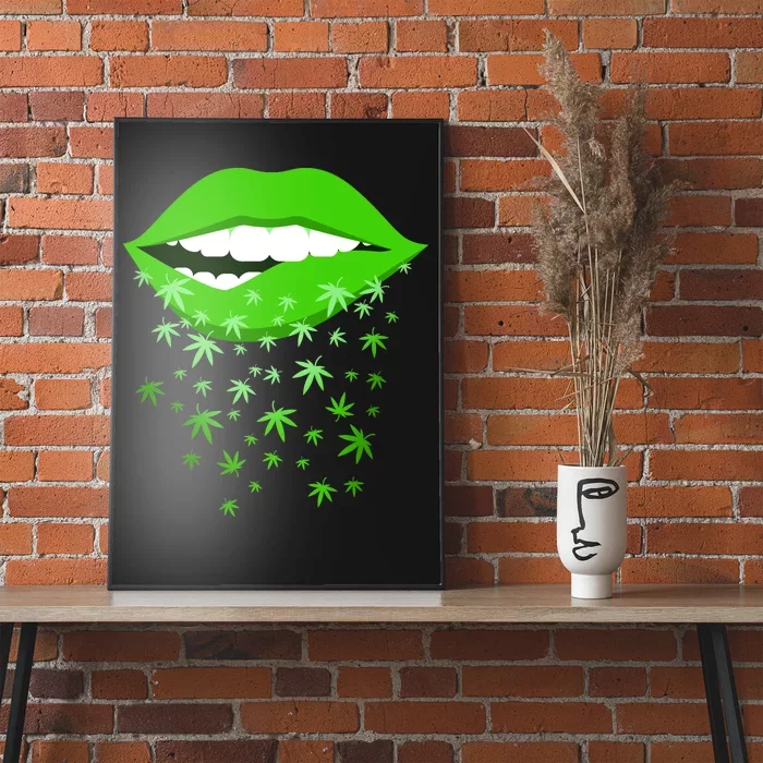 Sexy Lips Cannabis Marijuana Weed Poster