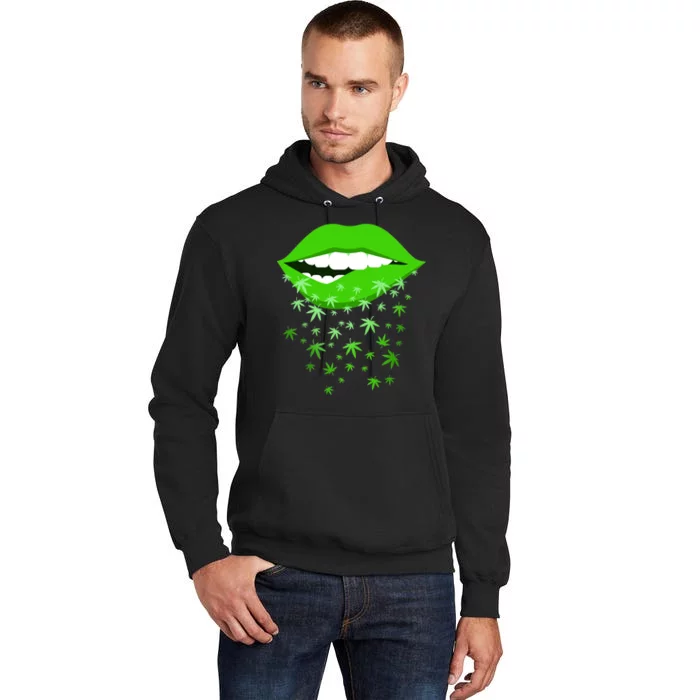 Sexy Lips Cannabis Marijuana Weed Tall Hoodie