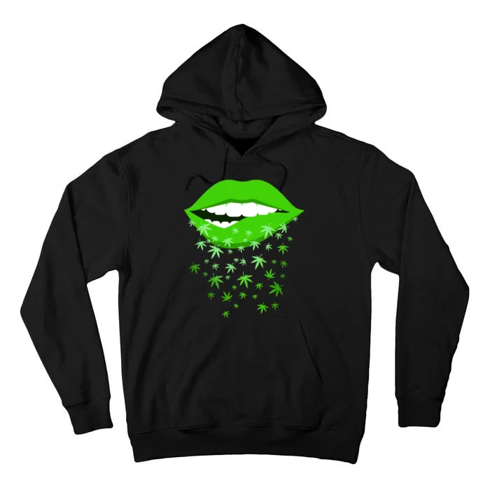 Sexy Lips Cannabis Marijuana Weed Tall Hoodie