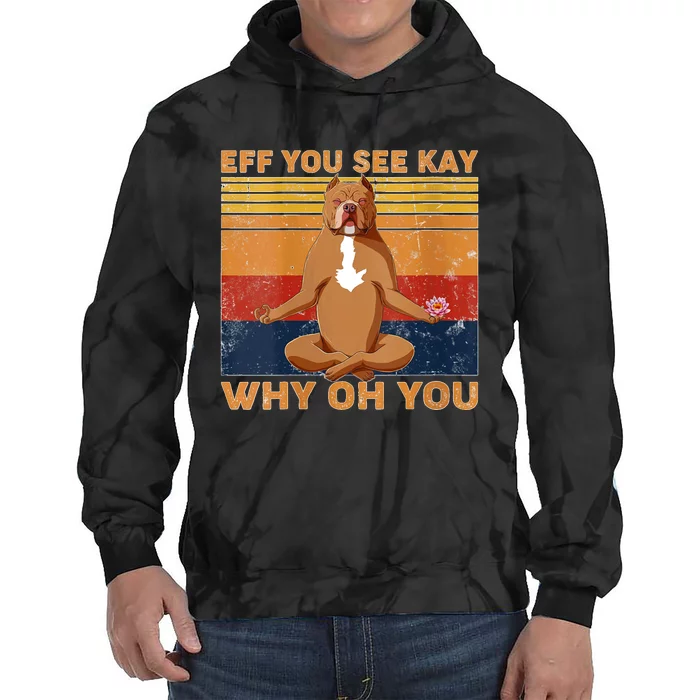 S Eff You See Kay Why Oh You Funny Pitbull Dog Yoga Vintage V Neck Tie Dye Hoodie