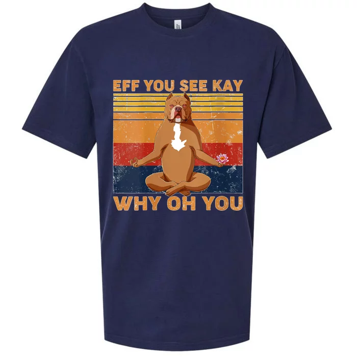 S Eff You See Kay Why Oh You Funny Pitbull Dog Yoga Vintage V Neck Sueded Cloud Jersey T-Shirt