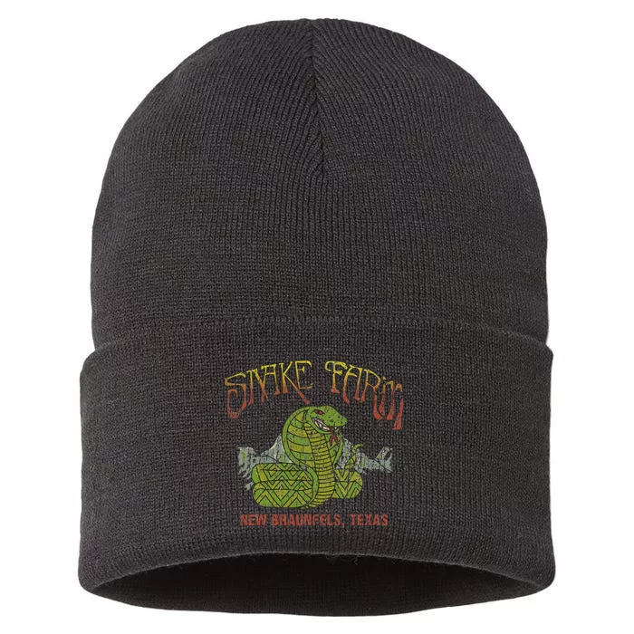 Snake Farm 1967 New Braunfels Vintage Cobra Reptiles Lover Sustainable Knit Beanie