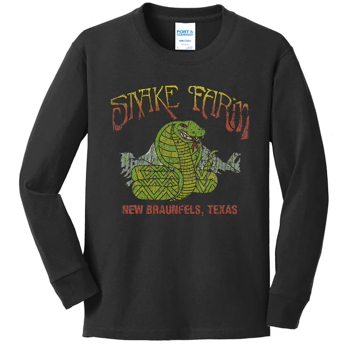 Snake Farm 1967 New Braunfels Vintage Cobra Reptiles Lover Kids Long Sleeve Shirt