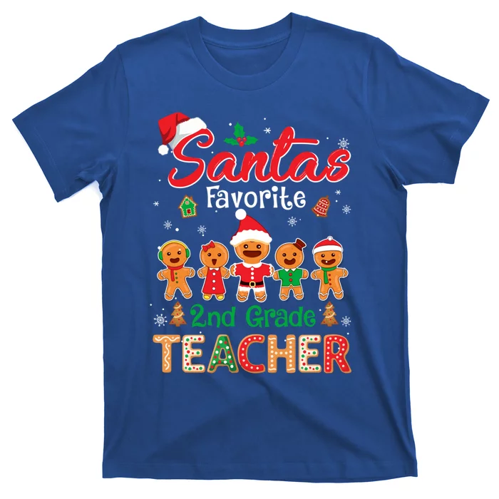 Santa's Favorite 2nd Grade Teacher Cookie Xmas Hat Christmas Funny Gift T-Shirt